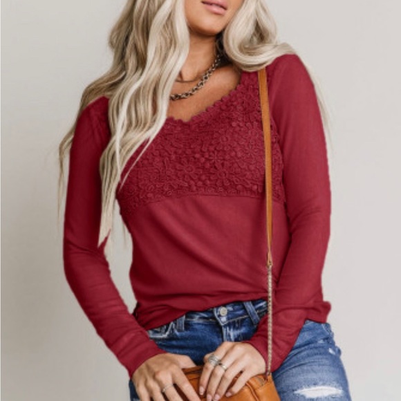 Boho V-neck, Crochet Top, S, M, L, XL, in 5 Colors - Picture 16 of 16